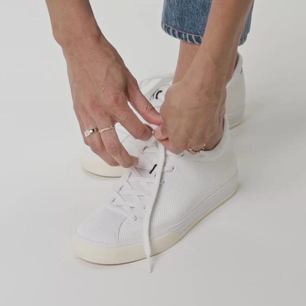 Rothy's The Lace Up in bright white